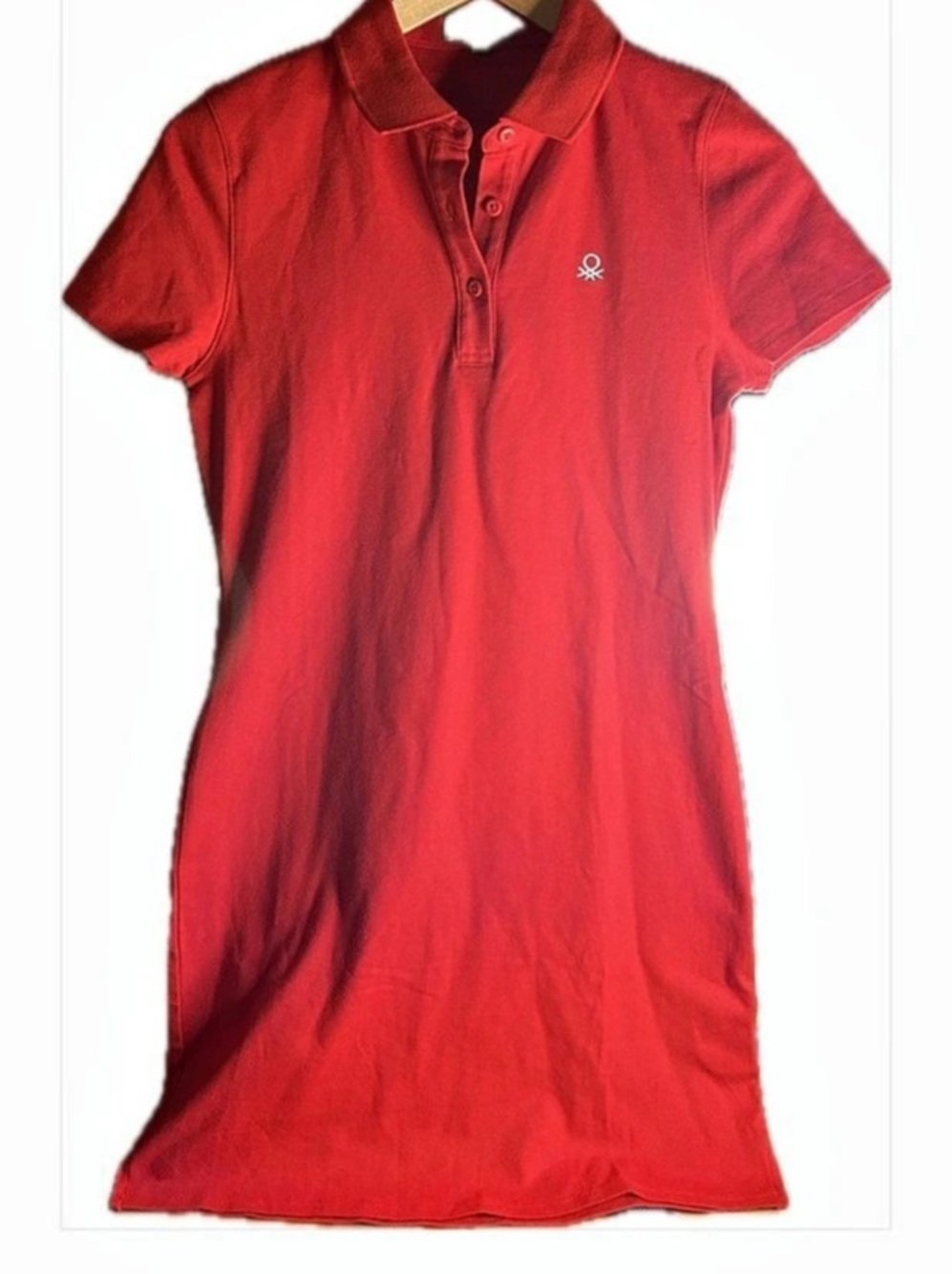 United Colors of Benetton Short-Sleeve Polo Dress Red XS